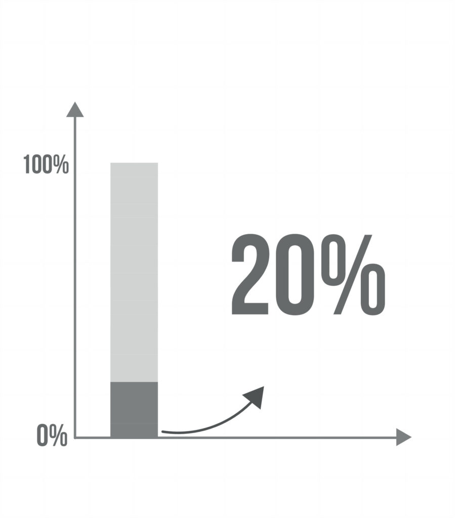 vecteezy 20 percent bar chart graphic design of increase in